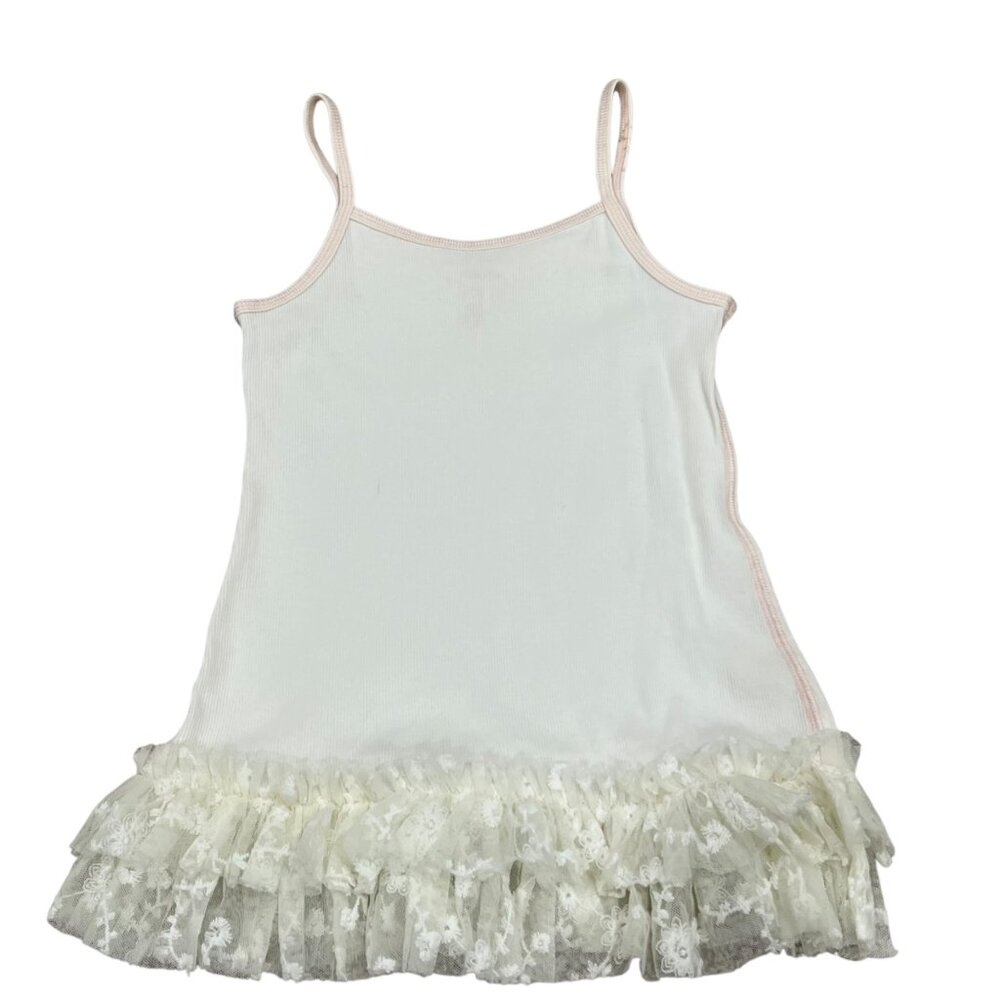 Matilda Jane Girls White Lace Hem Tank Top Shirt Extender Ruffle Lace Design 6